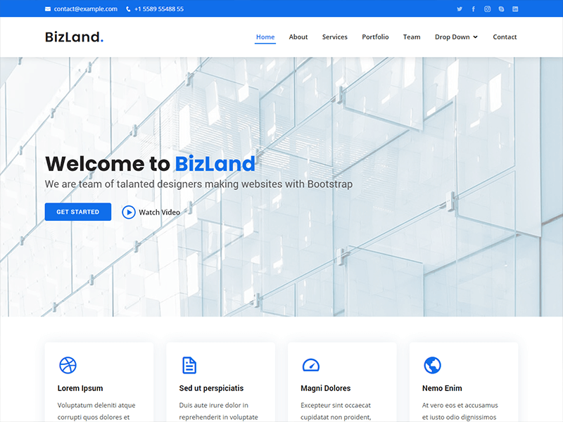 BizLand 是一个多功能的现代创意企业和机构网站模板