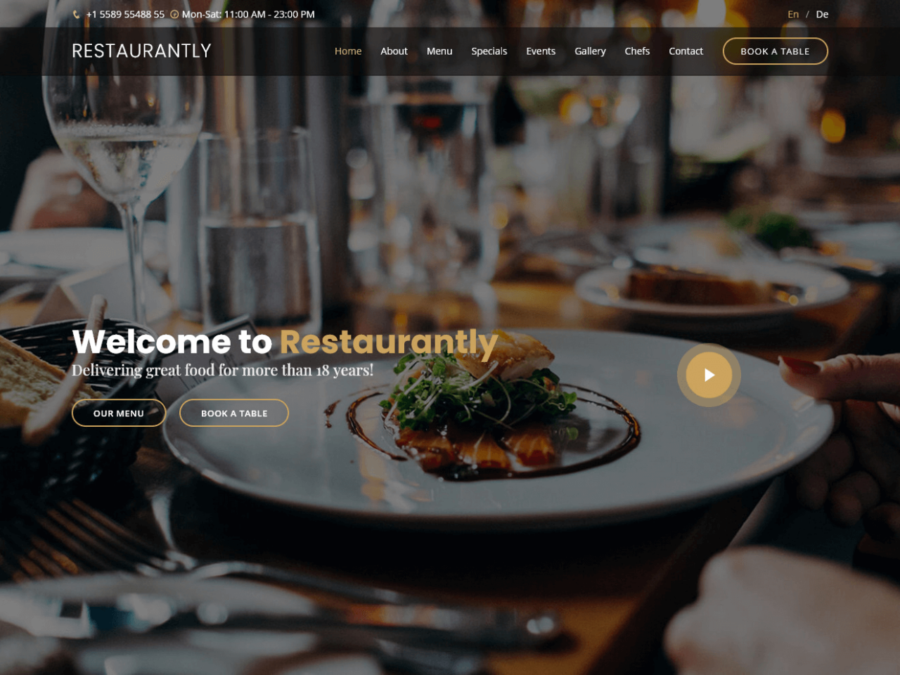 餐厅网站、美食网站Bootstrap网站模板