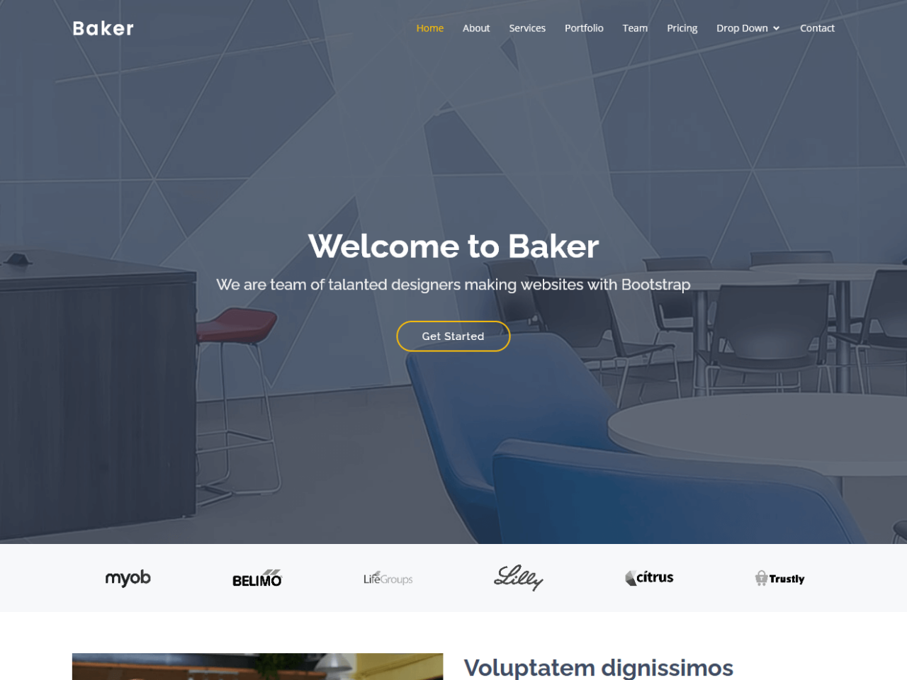 Baker - 一页 Bootstrap 模板